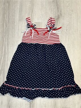 Kids dresses - 2 for $15 - Girls' Red & Navy Star Stripe Summer Dress